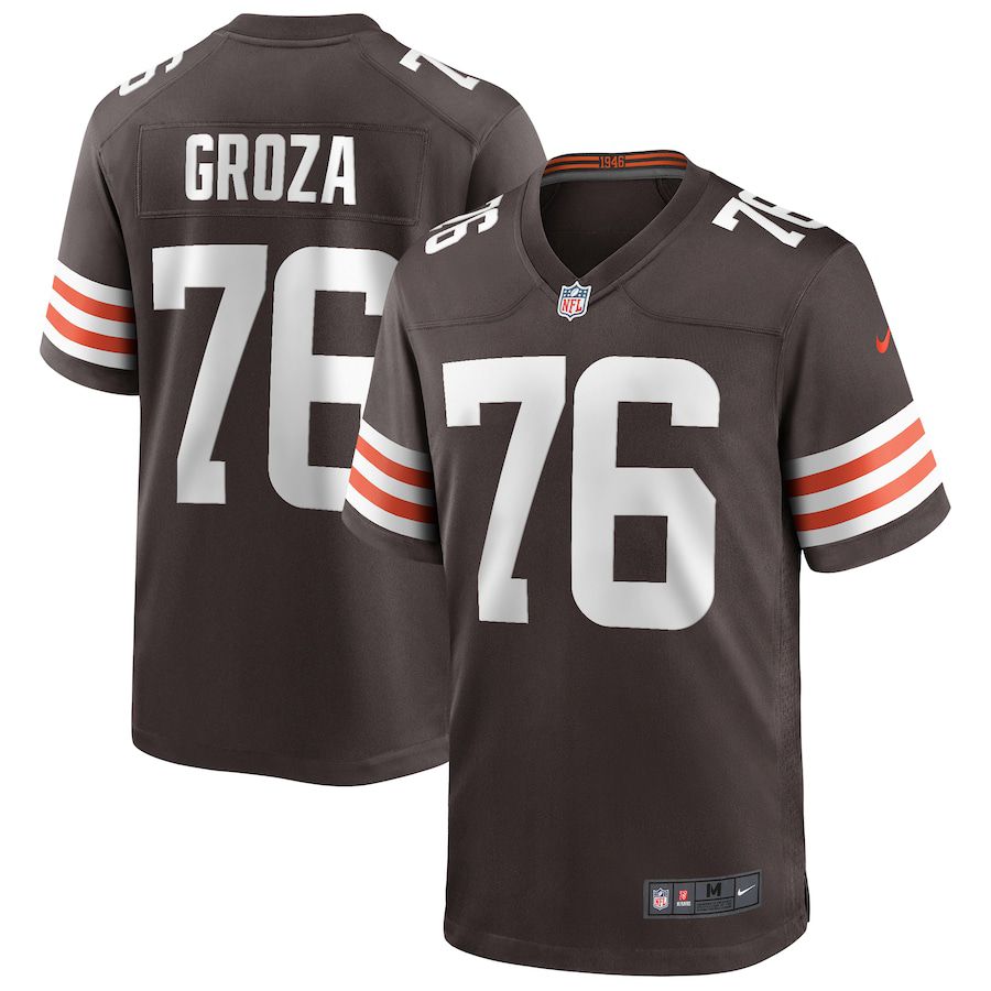 Men Cleveland Browns 76 Lou Groza Nike Brown Game Retired Player NFL Jersey